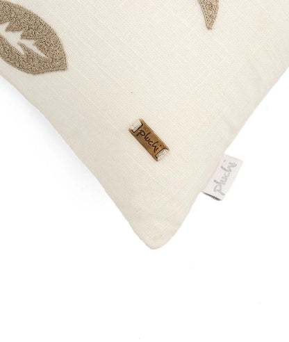Pluchi Embroidery Ivory Color Cushion Cover - enera