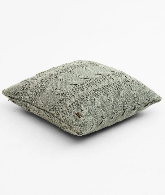 Enera Light Grey Melange Color 18x18 Inch Cushion Cover - enera