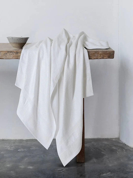 Enera Bamboo Collection White Bath Towel - enera