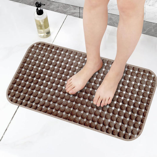 Enera PVC Shower Mat Bubble Brown Color Non-Slip Bathtub Mat - enera