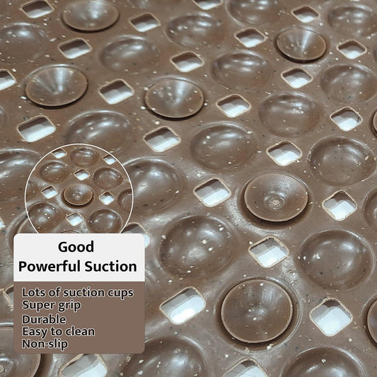 Enera PVC Shower Mat Bubble Brown Color Non-Slip Bathtub Mat - enera