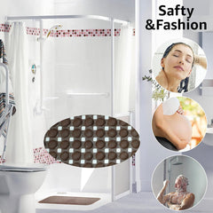 Enera PVC Shower Mat Bubble Brown Color Non-Slip Bathtub Mat - enera