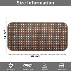 Enera PVC Shower Mat Bubble Brown Color Non-Slip Bathtub Mat - enera