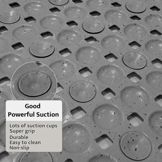 Enera PVC Shower Mat Bubble Grey Color Non-Slip Bathtub Mat - enera