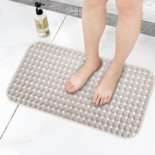 Enera PVC Shower Mat Bubble Beige Color Non-Slip Bathtub Mat - enera