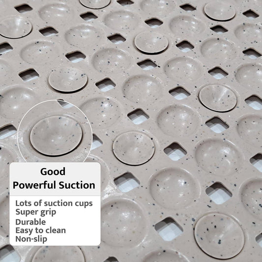 Enera PVC Shower Mat Bubble Beige Color Non-Slip Bathtub Mat - enera