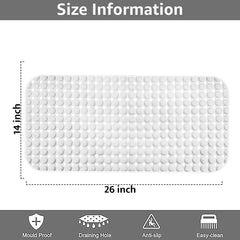 Enera PVC Shower Mat Bubble White Color Non-Slip Bathtub Mat - enera