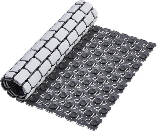 Enera PVC Shower Mat Mosaic White Grey Color Non-Slip Bathtub Mat - enera