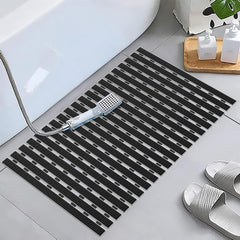 Enera PVC Shower Mat Track Black Color Non-Slip Bathtub Mat - enera