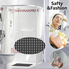 Enera PVC Shower Mat Track Black Color Non-Slip Bathtub Mat - enera