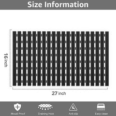 Enera PVC Shower Mat Track Black Color Non-Slip Bathtub Mat - enera