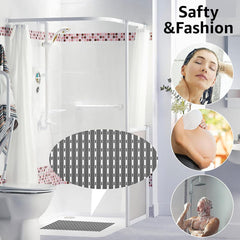 Enera PVC Shower Mat Track Light Grey Color Non-Slip Bathtub Mat - enera