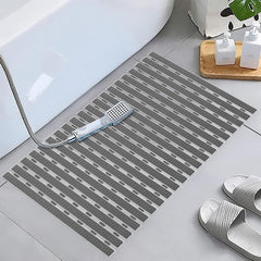 Enera PVC Shower Mat Track Light Grey Color Non-Slip Bathtub Mat - enera