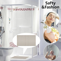 Enera PVC Shower Mat Track Beige Color Non-Slip Bathtub Mat - enera