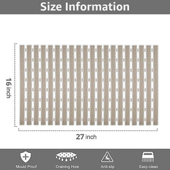 Enera PVC Shower Mat Track Beige Color Non-Slip Bathtub Mat - enera