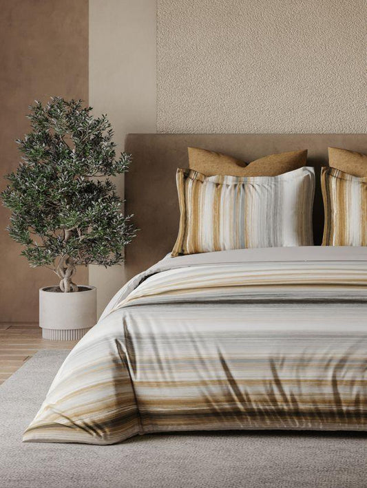 D'Decor Orion Collection Acme Taupe Color Super King Size Double Bedsheet - enera