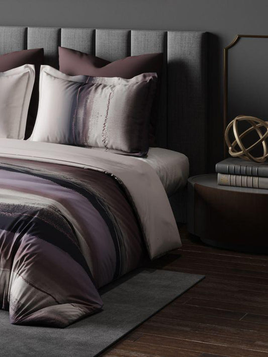 D'Decor Esteem Collection Mirage-Lavender Grey King Size Double Bedsheet - enera