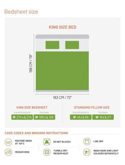 D'Decor Maxima Collection Paradise Leaves Jade Sheen Color Double Bedsheets - enera