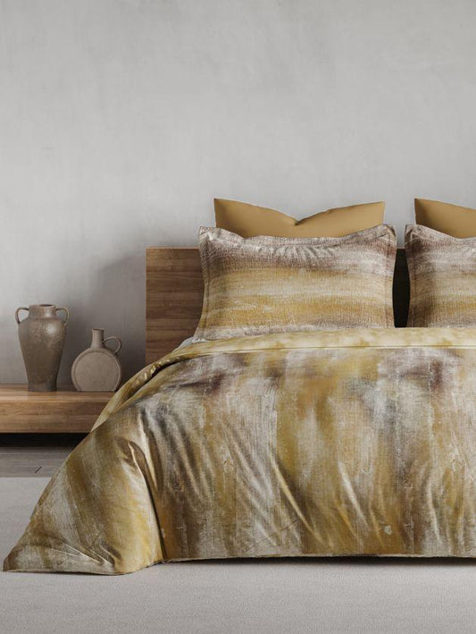 D'Decor Maxima Collection Mistique-Rich Gold King Size Double Bedsheet - enera
