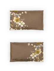 D'Decor Memento Collection Floral Bliss-Tobacco Brown Double Bedsheet - enera