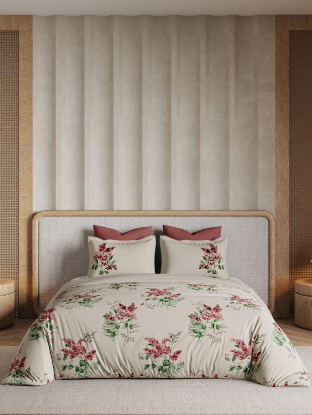D'Decor Memento Collection Serene Florals-Burnt Sienna King Size Double Bedsheet - enera