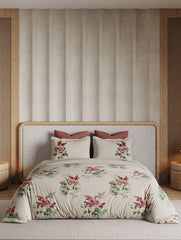 D'Decor Memento Collection Serene Florals-Burnt Sienna King Size Double Bedsheet - enera