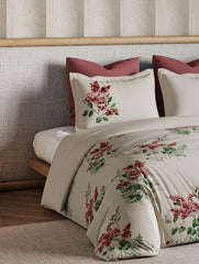 D'Decor Memento Collection Serene Florals-Burnt Sienna King Size Double Bedsheet - enera