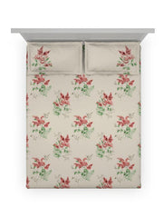 D'Decor Memento Collection Serene Florals-Burnt Sienna King Size Double Bedsheet - enera