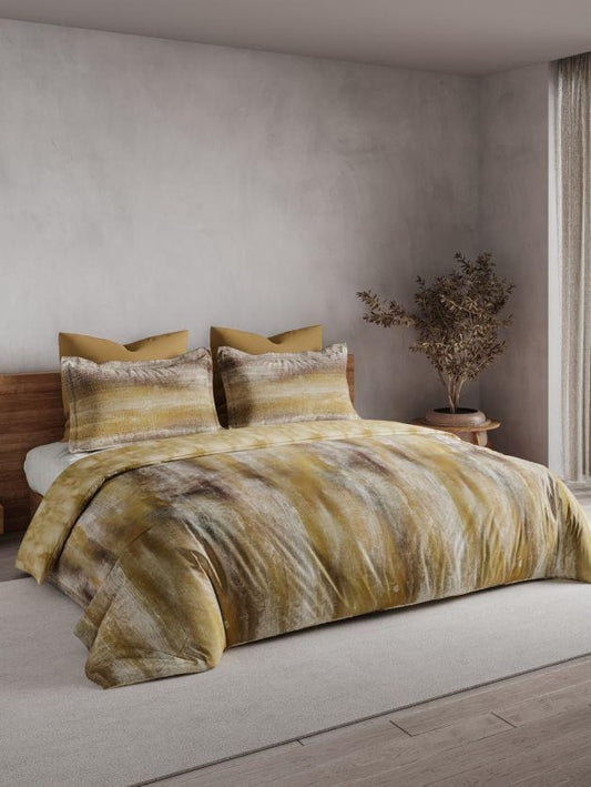 D'Decor Maxima Collection Mistique-Rich Gold Double Bed Comforter Set - enera