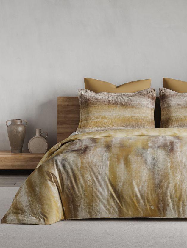 D'Decor Maxima Collection Mistique-Rich Gold Double Bed Comforter Set - enera