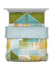 D'Decor Maxima Collection Prism-Pastel Turquoise Double Bed Comforter Set - enera