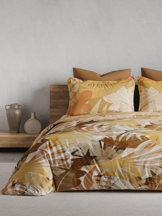 D'Decor Maxima Collection Paradise Leaves-Fall Leaf King Size Double Bedsheet - enera
