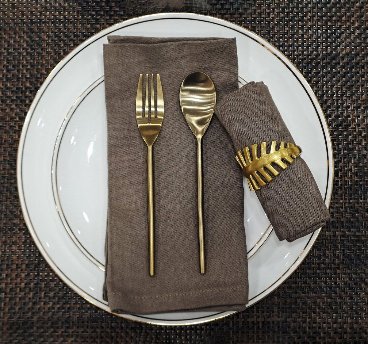 Enera Plain Table Napkin in Brown Color 12 Pcs - enera