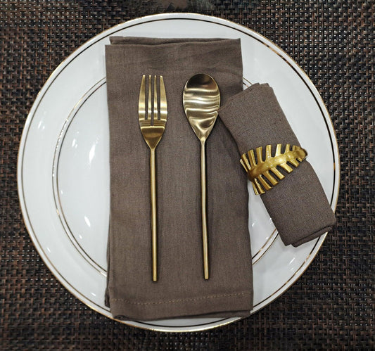 Enera Plain Table Napkin in Brown Color 12 Pcs - enera