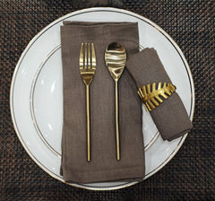 Enera Plain Table Napkin in Brown Color 12 Pcs - enera