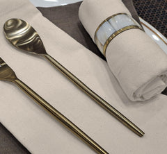 Enera Plain Table Napkin in Ivory Color 12 Pcs - enera