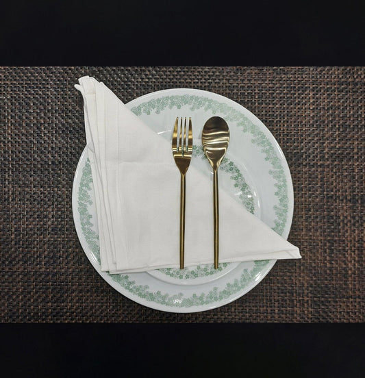 Enera Plain Table Napkin in White Color 12 Pcs - enera