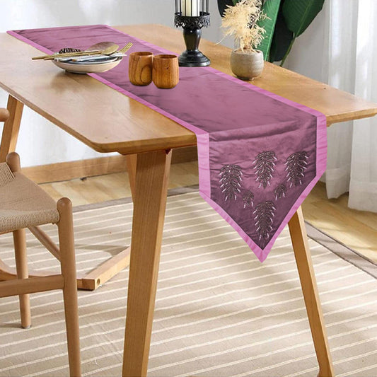 Enera Nut Cracket Work Dark Peach Colour 32x180 cm Table Runner - enera