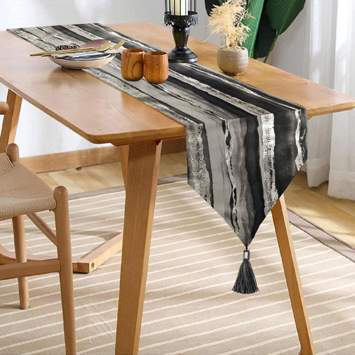 Enera Grey & Silver Colour 32x180cm Table Runner - enera
