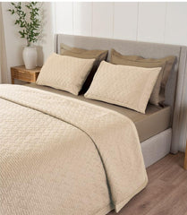 D'Decor Legacy II Collection Turtledove-Timber Wolf Quilted Bedspread Set - enera