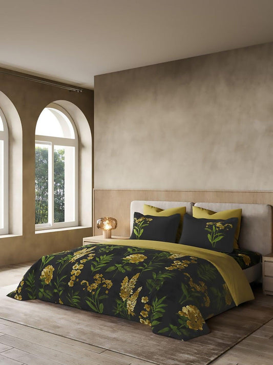 D'Decor Primary Collection Zinnia-Dark Grey Color Double Bed in a Bag - enera