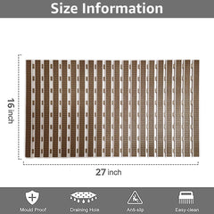 Enera PVC Shower Mat Track Dotted Brown Color Non-Slip Bathtub Mat - enera