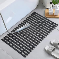 Enera PVC Shower Mat Track Dotted Dark Grey Color Non-Slip Bathtub Mat - enera
