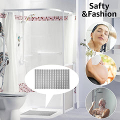Enera PVC Shower Mat Track Dotted Light Grey Color Non-Slip Bathtub Mat - enera