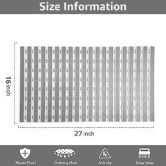 Enera PVC Shower Mat Track Dotted Light Grey Color Non-Slip Bathtub Mat - enera