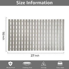Enera PVC Shower Mat Track Dotted Olive Color Non-Slip Bathtub Mat - enera