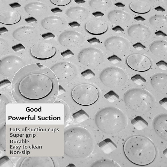 Enera PVC Shower Mat Bubble Light Grey Color Non-Slip Bathtub Mat - enera