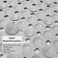 Enera PVC Shower Mat Bubble Light Grey Color Non-Slip Bathtub Mat - enera