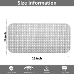 Enera PVC Shower Mat Bubble Light Grey Color Non-Slip Bathtub Mat - enera