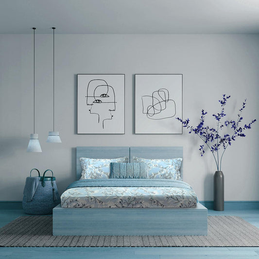 Enera Vibrant Hues Collection Grey Color King Size Bedsheet - enera